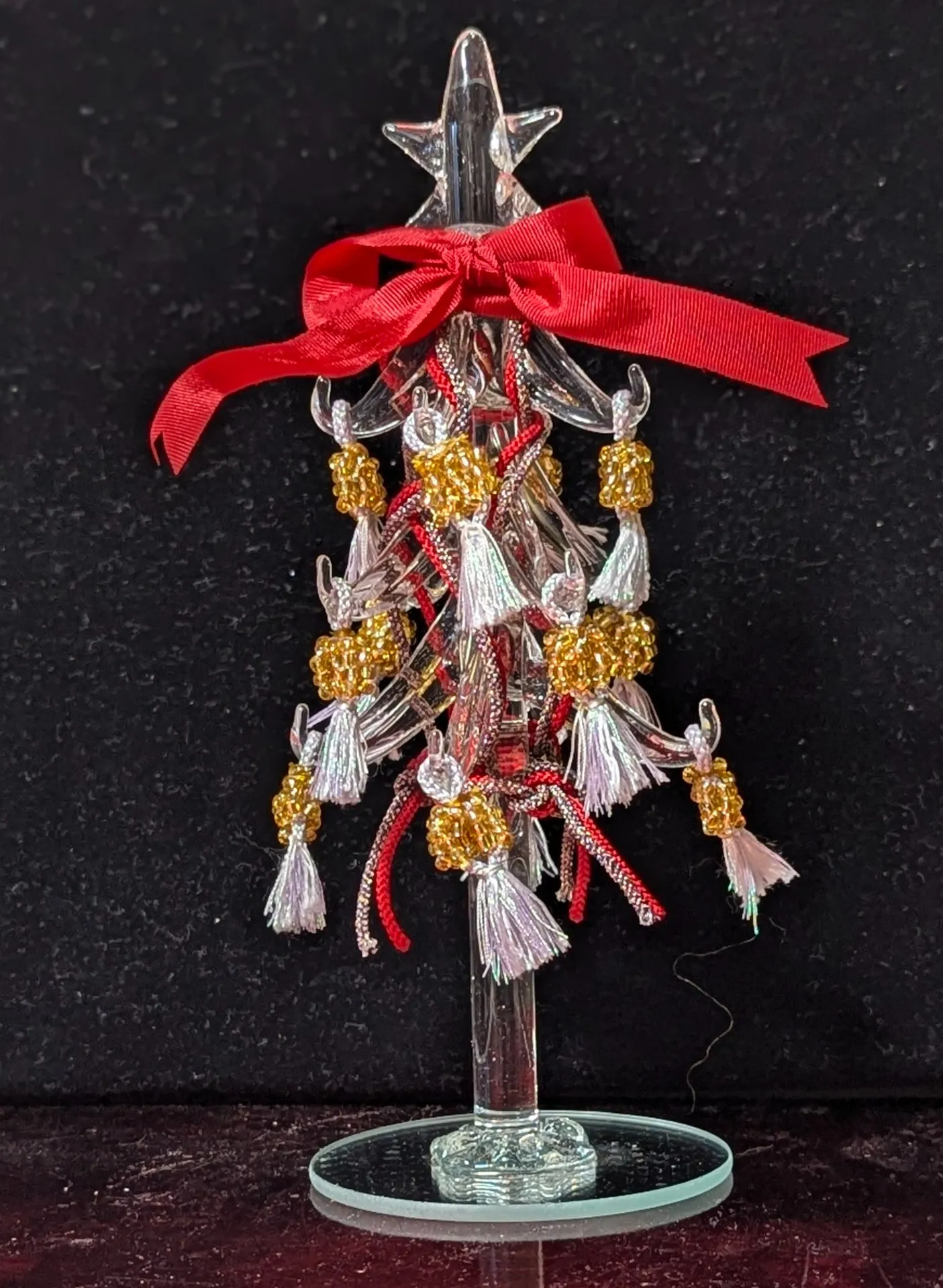 ビーズ入りクリスマスつりー(クリスタル)